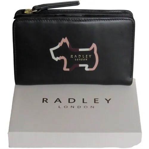Кошелек Radley London черный с изображением Скотти, внутри бежевый с коричневым