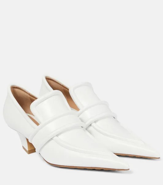 Кожаные туфли-лоферы Spada Bottega Veneta, белый