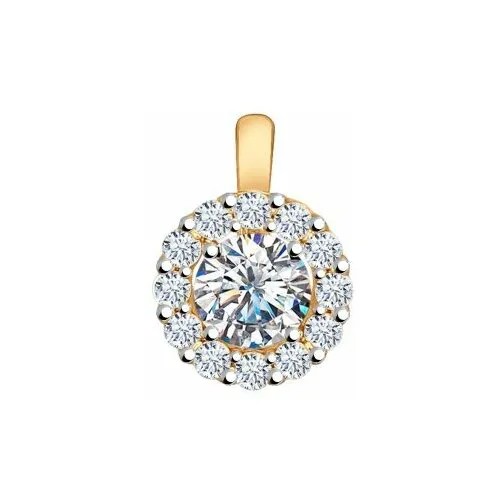 Подвеска из серебра с позолотой и Swarovski Zirconia яхонт Ювелирный Арт. 176952