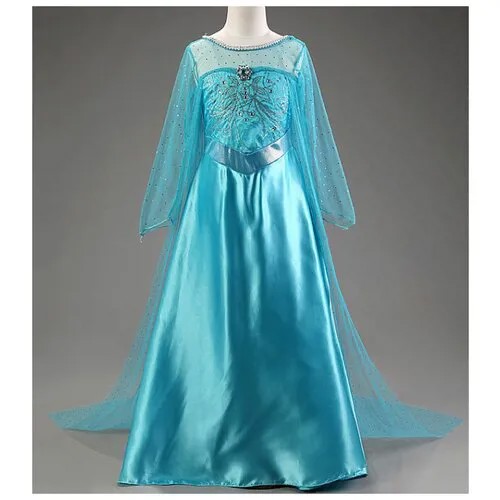 Платье длинное карнавальное Принцесса Эльза, размер 120