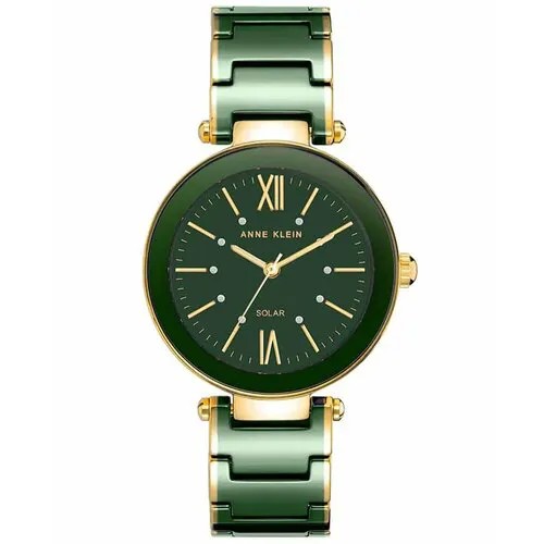 Наручные часы ANNE KLEIN 3844GNGB, зеленый, золотой