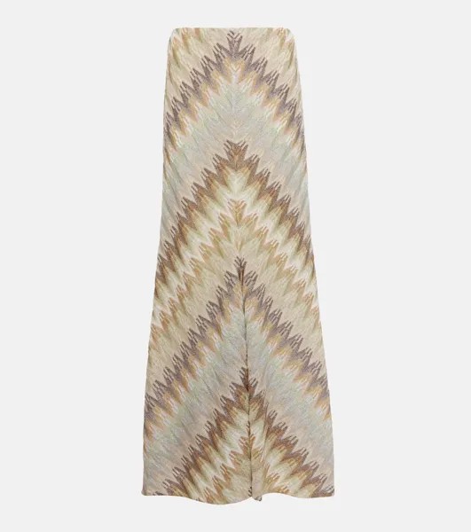 Юбка макси из ламе с зигзагом Missoni, мультиколор
