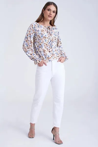 Блузка с цветочным принтом - 1 Greenpoint, коричневый