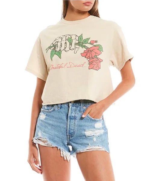 Футболка с рисунком Junk Food Grateful Dead Crop, бежевый