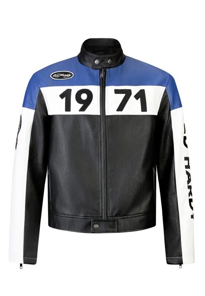 Куртка из искусственной кожи Moto Biker Ed Hardy, цвет black blue white