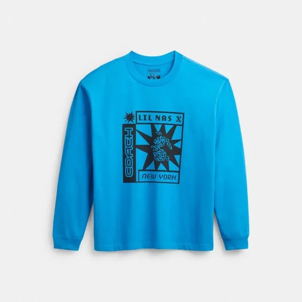 Футболка COACH The Lil Nas X Drop Long Sleeve Sun, синий