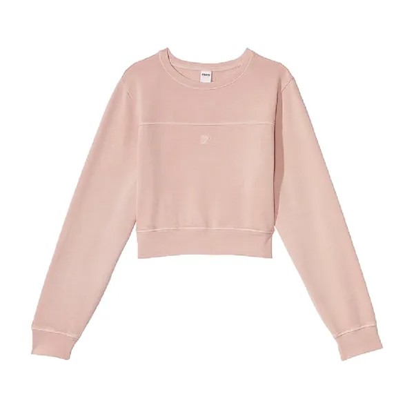 Свитшот Victoria's Secret Pink Ivy Fleece Yoke Seam Crew, светло-розовый