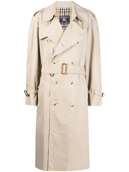 Burberry Pre-Owned двубортный тренч 1990-х годов