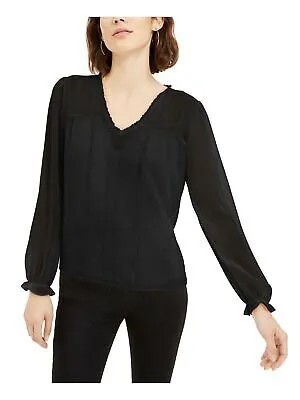 1. Женская черная блузка STATE с V-образным вырезом и длинными рукавами XXS