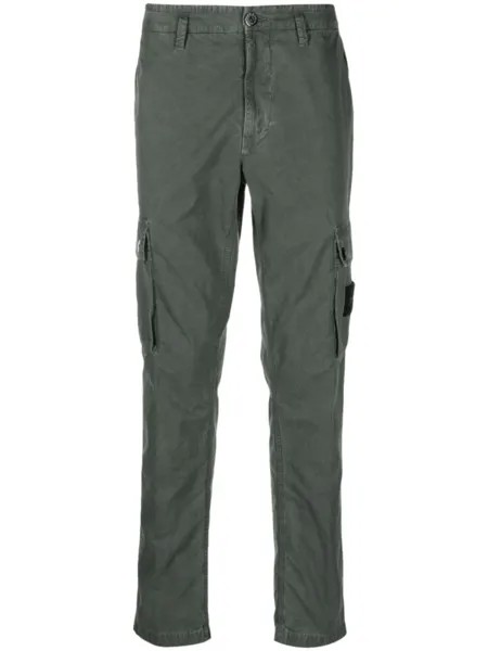 Stone Island зауженные брюки, зеленый