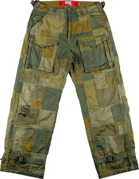 Брюки Supreme x Junya Watanabe x Comme des Garçons MAN Patchwork Cargo Pant Olive, зеленый