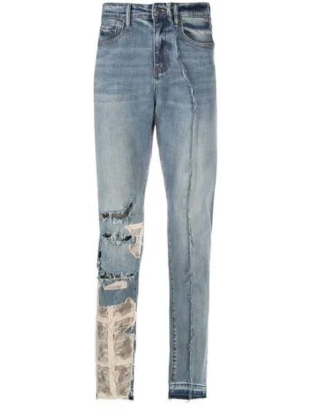 VAL KRISTOPHER джинсы Eroded с эффектом потертости