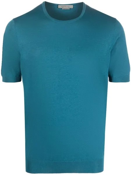 Corneliani футболка из смеси шелка и хлопка, синий