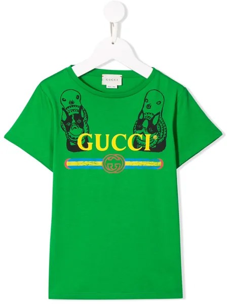 Gucci Kids футболка с принтом логотипа