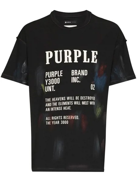 Purple Brand history painted short-sleeve T-shirt