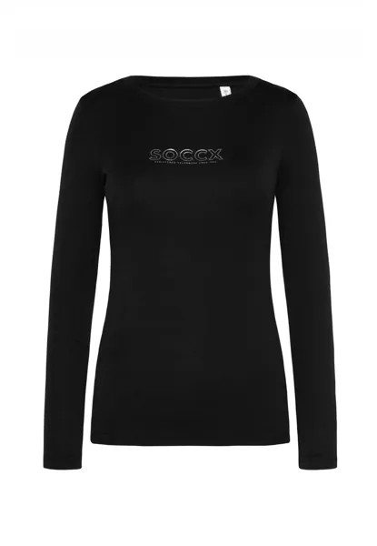 Лонгслив soccx 'Basic', черный