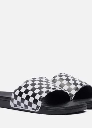 Мужские сланцы Vans La Costa Checkerboard, цвет чёрный, размер 40.5 EU