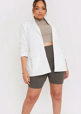Удлиненный пиджак цвета экрю In The Style Plus x Naomi Genes-Светло-бежевый