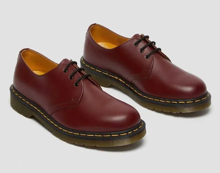 [11838600] Гладкие кожаные оксфорды Dr. Martens 1461 UK 6 / US 7 вишнево-красного цвета *RNEW*