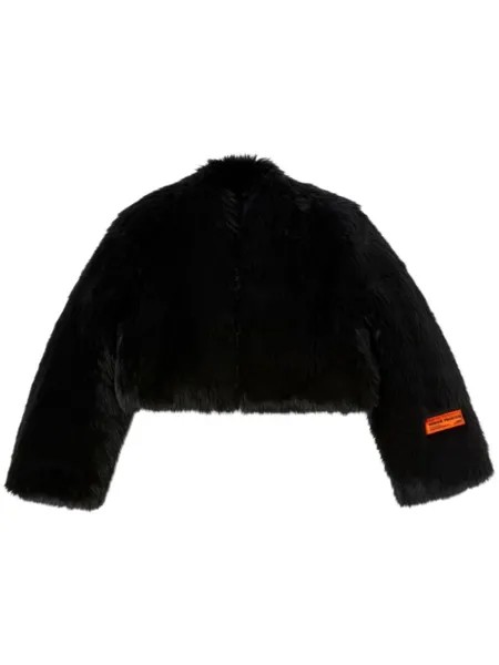 Heron Preston укороченная шуба из искусственного меха, черный