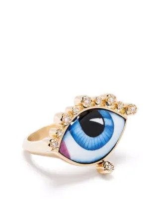 Lito кольцо Eye из желтого золота с бриллиантами