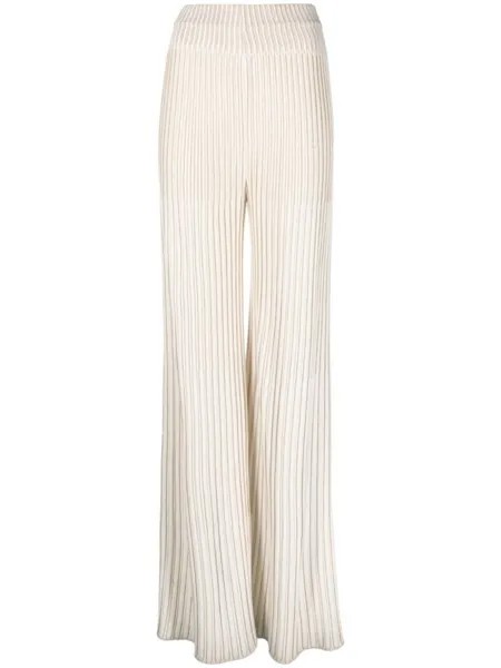 Balmain трикотажные брюки с завышенной талией, белый
