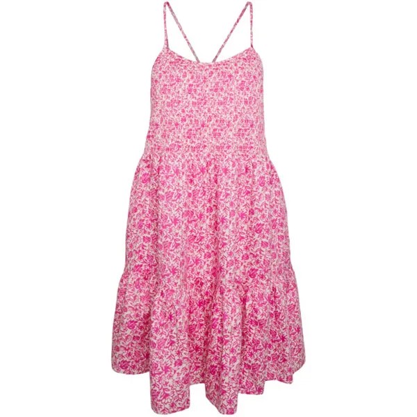 Платье Gap Smocked Tiered Mini, розовый