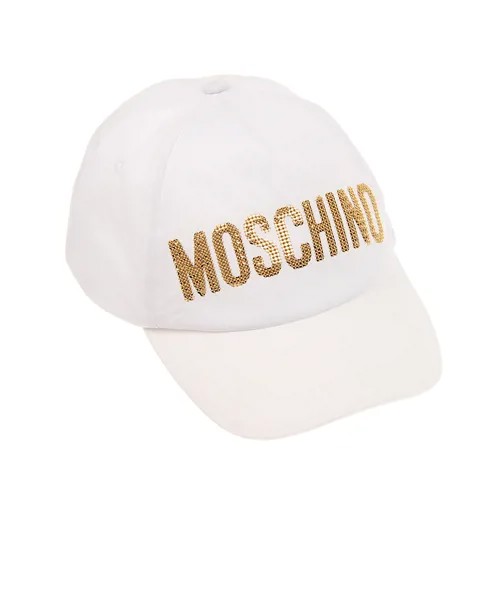 Белая бейсболка со стразами Moschino детская