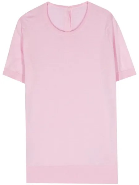 Топ из хлопка в рубчик John Smedley, розовый
