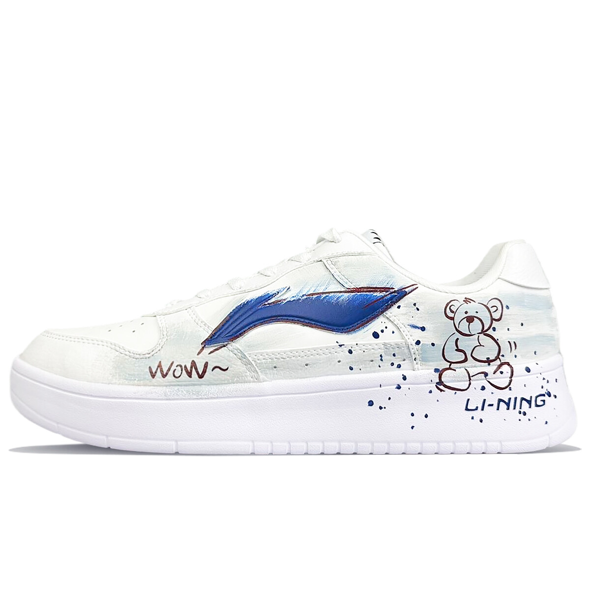 Кроссовки LINING Pontoon Boats Skateboarding Shoes Women's Low-top Blue, белый