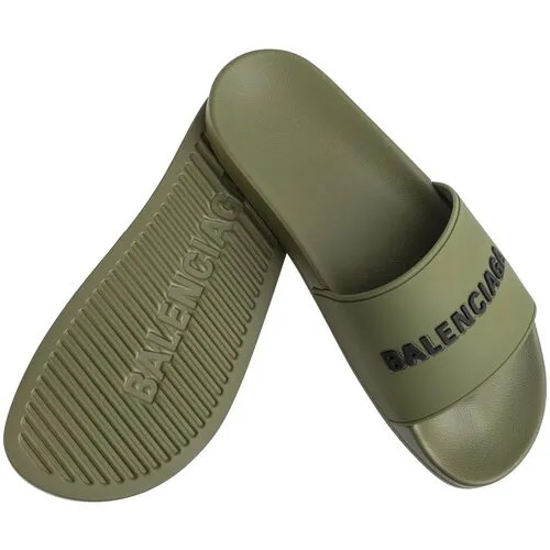Balenciaga Резиновые шлепанцы Pool с логотипом 40