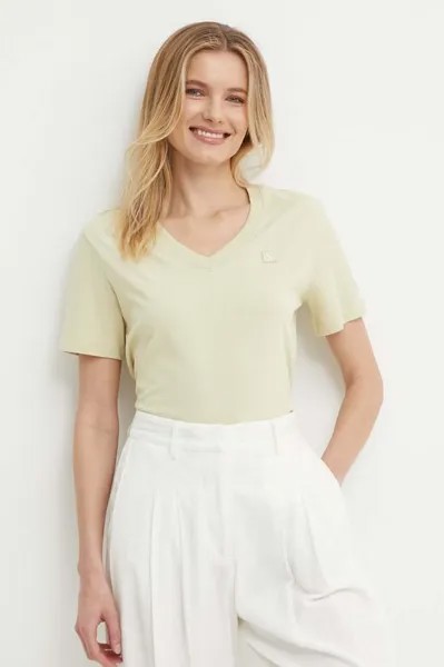Хлопковая футболка Calvin Klein Jeans, зеленый