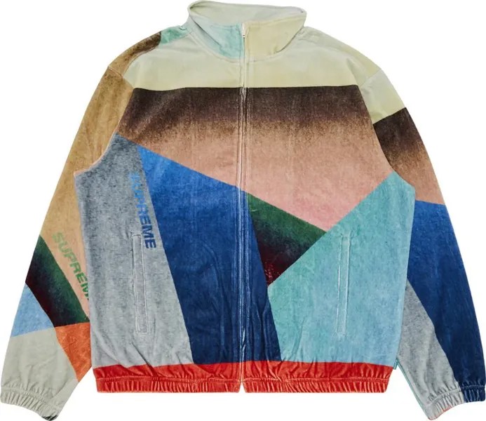 Куртка Supreme Geo Velour Track Jacket Multicolor, разноцветный