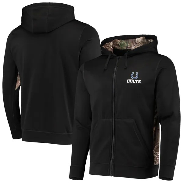 Мужская флисовая куртка с молнией во всю длину, черная/Realtree Camo Indianapolis Colts Decoy Tech Fleece