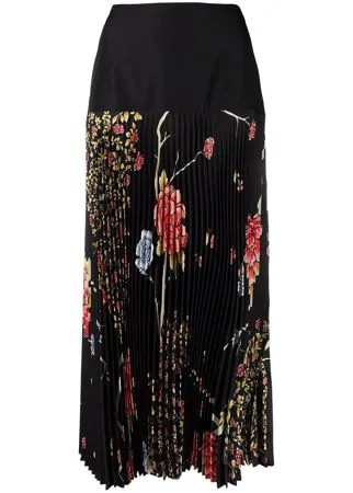Victoria Victoria Beckham плиссированная юбка миди с цветочным принтом