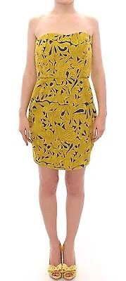 Платье без бретелек SACHIN - BABI, сине-желтое, с пузырьками, мини-футболка IT42/US8/M, рекомендуемая розничная цена 800 долларов США.
