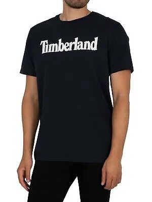 Мужская брендовая футболка Timberland Linear, синяя