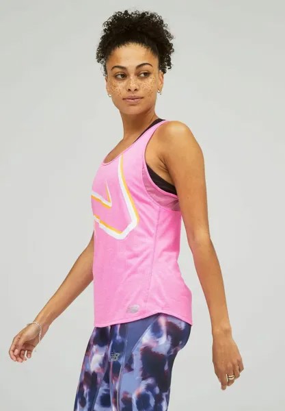 Спортивная футболка IMPACT RUN New Balance, неон фуксия