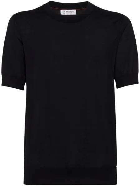 Brunello Cucinelli футболка тонкой вязки, черный