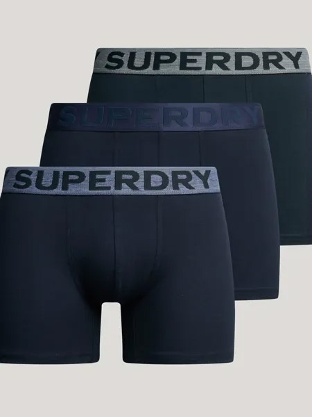 Боксеры из смеси органического хлопка Superdry, затмение темно-синий