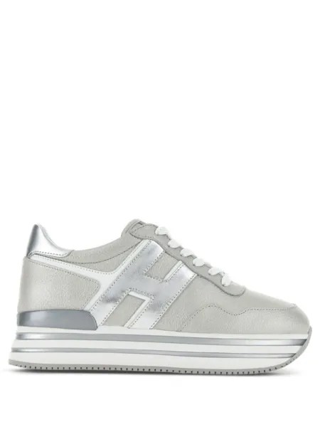 Hogan кроссовки H483 на платформе, серый
