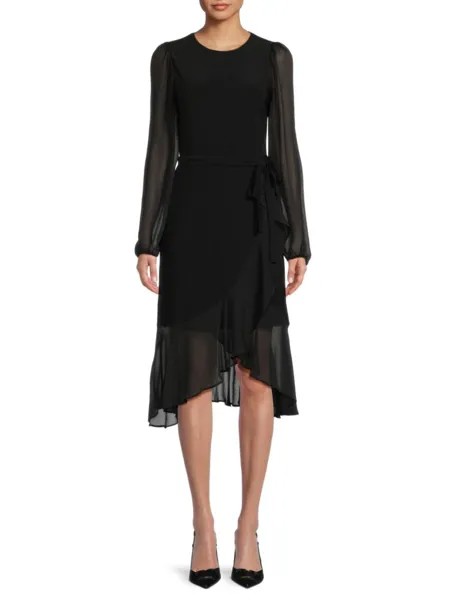 Асимметричное платье с рюшами Tommy Hilfiger, черный