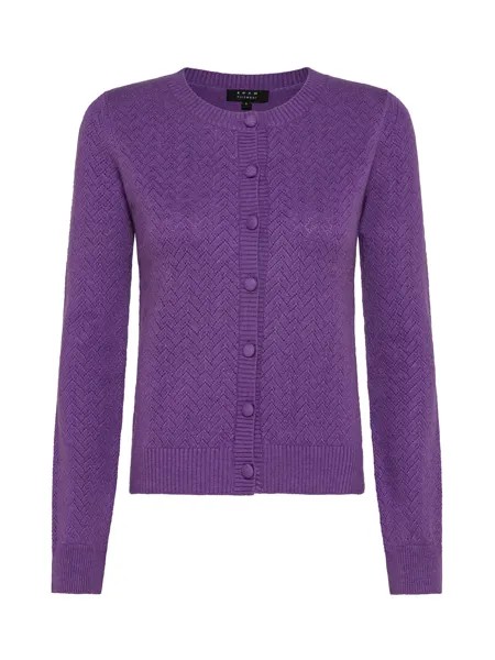 Koan Knitwear ажурный кардиган с круглым вырезом, фиолетовый