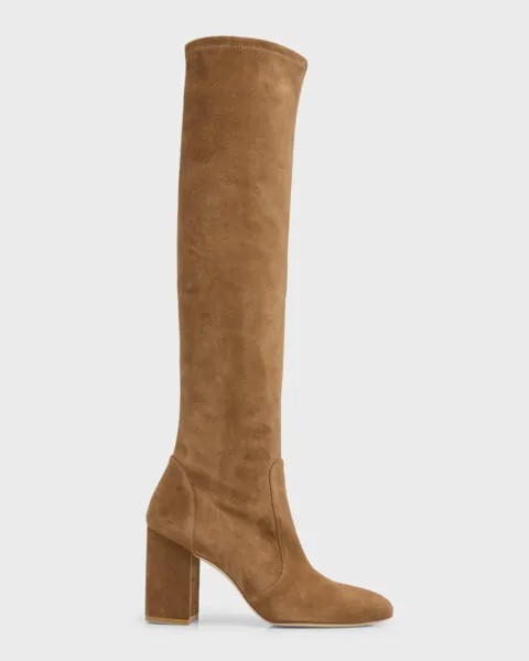 Юлиана Замшевые Сапоги до Колена Stuart Weitzman, цвет Camel