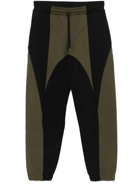 Mugler спортивные брюки со вставками, зеленый