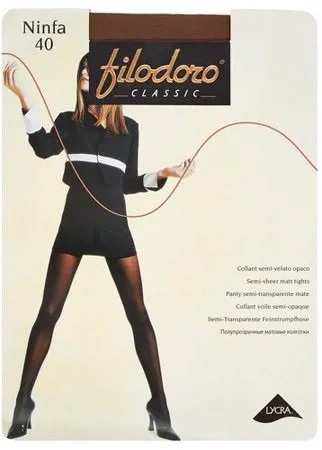 Колготки Filodoro Classic Ninfa, 40 den, размер 4, коричневый, бежевый