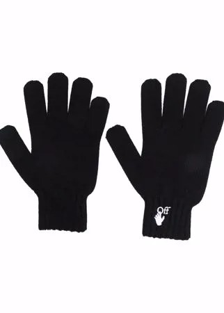 Off-White перчатки с вышитым логотипом