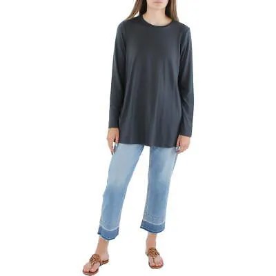 Женская футболка-туника Eileen Fisher с круглым вырезом из смеси тенселя BHFO 9634