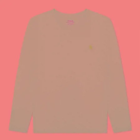 Женский лонгслив Polo Ralph Lauren Essential Crew Neck Embroidered Pony, цвет фиолетовый, размер L