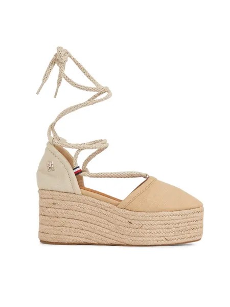 Эспадрильи Closed Toe Linen Flatform Tommy Hilfiger, бежевый